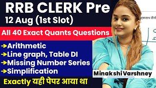 IBPS RRB CLERK Prelims Memory Based Paper 2023  All 40 Exact Quants Questions Asked  Minakshi