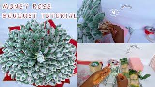 Money rose bouquet  Easy tutorial  How to make a big flower bouquet  Money bouquet ideas