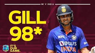 So Close  Shubman Gill Hits 98 Not Out  West Indies v India  3rd CG United ODI