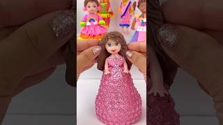 DIY Clay Pink Barbie Doll Dress Making  Old Barbie Doll Makeover To Beautiful Princess Barbie Doll