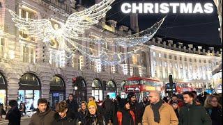 4K CHRISTMAS LONDON Streets of London on foot Piccadilly Circus at night   Beauty of UK