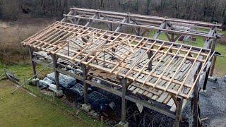 Timber Framed Barn Part 22 Roof Rafters