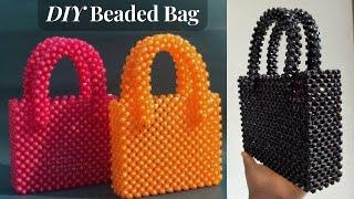 DIY SIMPLE AND EASY BOX BEADED BAG   BEADED BAG TUTORIAL Beginner Friendly