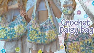 how to CROCHET a granny square BAG   with zipper and without