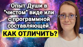 ОПЫТ ДУШИ В ЧИСТОМ ВИДЕ ИЛИ С ПРОГРАММНОЙ СОСТАВЛЯЮЩЕЙ. КАК ОТЛИЧИТЬ?