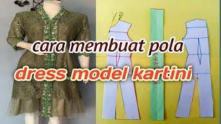 cara membuatpola dress model Kartini  dress kutu baru