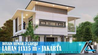 DESAIN RUMAH 11 X 15 METER I JAKARTA – DESAIN RUMAH TROPIS MODERN #jasaarsitek #arsitekturjakarta