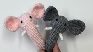 فيل اميجرومي لعبة للبيبيcrochet elephant rattle