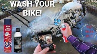 How to Wash your Motorcycle  S100 Total Cycle Cleaner & Harley Davidson Engine Brightener.
