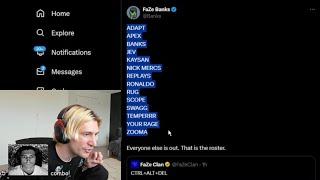 xQc Reacts to FaZe Clans New Roster