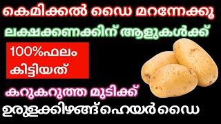 Natural Hair Dyeഉരുളക്കിഴങ്ങ് മതി എത്ര നരച്ച മുടിയും താടിയും കട്ടക്കറുപ്പാകാൻ#trending#naturaldye