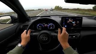 2024 Toyota YARIS CROSS 1.5l Hybrid 130 HP POV Test drive Cabin sound quality check