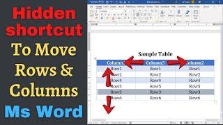 Magical shortcut to move rows and column in Word Table 2021