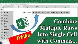 How to Combine Multiple Rows into One Cell with Commas in Excel - Simple Formula Trick