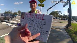 Video shows arrest of woman soliciting money for fake funeral in Flagler County