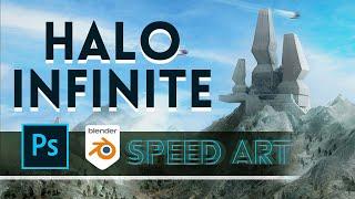 Making HALO INFINITE FAN ART in Blender 3.0 and Photoshop