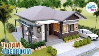 4 BEDROOM HOUSE DESIGN IDEA   7 x 14 Meters 22.9ft by 45.9ft