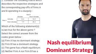 finding Nash equilibrium  Dominant strategy #Game_theory #neteconomics #dsu #quantitativeeconomics