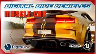 Drivable Cars Muscle Car Reveal - Unreal Engine 5 GTA Style car - UE5 Marketplace chaos vehicles