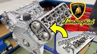 REBUILDING A LAMBORGHINI V10 ENGINE IN 10 MIN