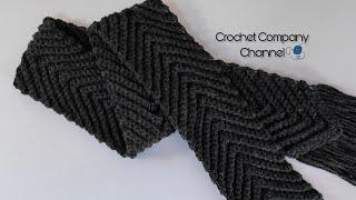 كروشيه كوفيه  سكارف رجالى _ سيدات _ Crochet Scarf