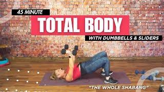 45 Min - Total Body Strength Workout - With Dumbbells and Gliders