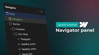 Webflow Navigation panel - Quick tutorial