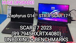 Asus ROG Strix SCAR 17 2023 Unboxing + Game Tests R9 7945HX RTX 4080 - 2023 LAPTOPS ARE INSANE