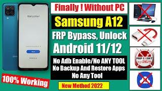 Samsung A12 FRP Bypass Android 1112  Without PC  New Method 2024