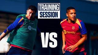 LEWY & VITOR ROQUE head to head in FC Barcelona Training MATCH 