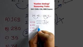 Analogy  Number Analogy  Reasoning Analogy Classes for SSC CGL MTS GD Exams  #shorts