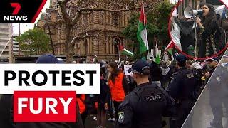 Anthony Albanese hounded in fiery protests as his own party fractures over Palestine  7NEWS