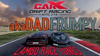 V1.0 Lamborghini Race Tunes with and without Kino Mods  Featuring Frumpy  CarX Drift Racing