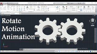 How To Create 3D Gear Rotate Motion Animation In AutoCAD - Script Rotate Command