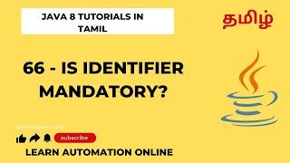 Java8  66  Reduce function  Is identifier mandatory  Tamil