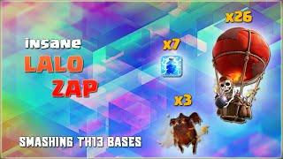 Learn This Awesome ZAP LALO Attacks 26 LOON+3 LAVA+7 ZAP  TH13 Best War Strategy #119  COC 2020 