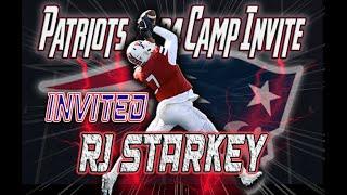 New England Patriots 2024 Rookie Camp Invite  Rory RJ Starkey  Wide Receiver  Samford