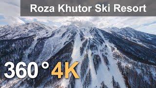 Rosa Khutor Ski Resort. Southern slope. Sochi Russia. 360 video in 4K