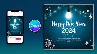 New Year Social Media Post Design in Canva  GFX Tutorials