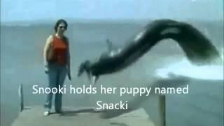 Sea Monster eats dog. Snookis dog gets eaten by giant eel.