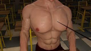 nerd magic muscle growth on class room animation