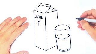 Como dibujar un Bote de Leche y Vaso de Leche