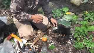 Wild edible plant gather and Firebox lunch