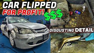 Flipping This $1000 Honda Civic For Profit $$$ Side Hustle Disgusting Car Detailing Restoration