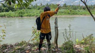 Pasang 16 pancing strikeee sidat panjang 110CM dan berat 43kg disungai dekat kuburan #KOOKIKO