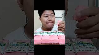 Mukbang puding susu kotak indomilk strawberry makan susu kotak indomilk strawberry 