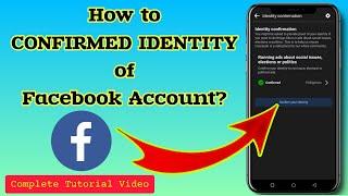 How to CONFIRM IDENTITY of Facebook Account?
