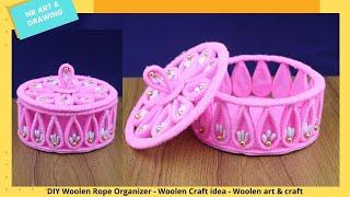 DIY Woolen Rope Organizer - Woolen Craft idea - Woolen art & craft - Best out of waste