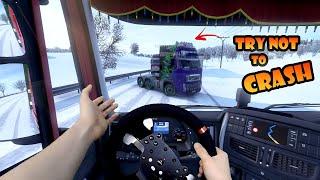 POV in ETS2 Multiplayer  Try not to crash w winter mod Duisburg - Calais full mixed reality drive