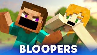 Village Raid BLOOPERS - Alex and Steve Life Minecraft Animation